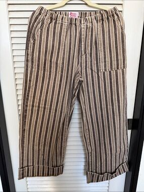 Howdy Hanny Women’s Brown & Cream Striped Boot Cut Pants